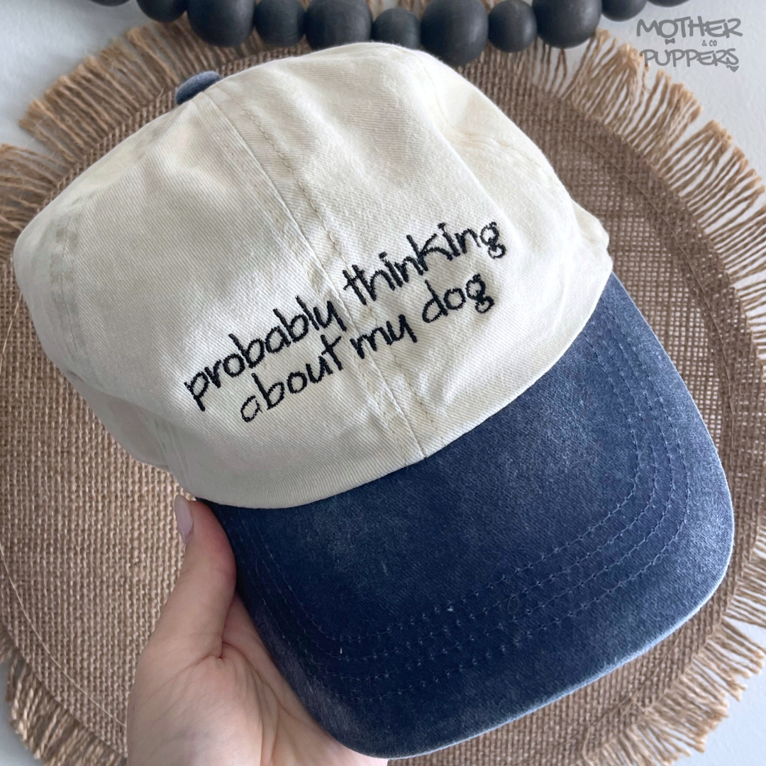 thinking about my dog Baseball Hat
