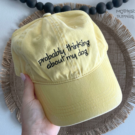 thinking about my dog Baseball Hat