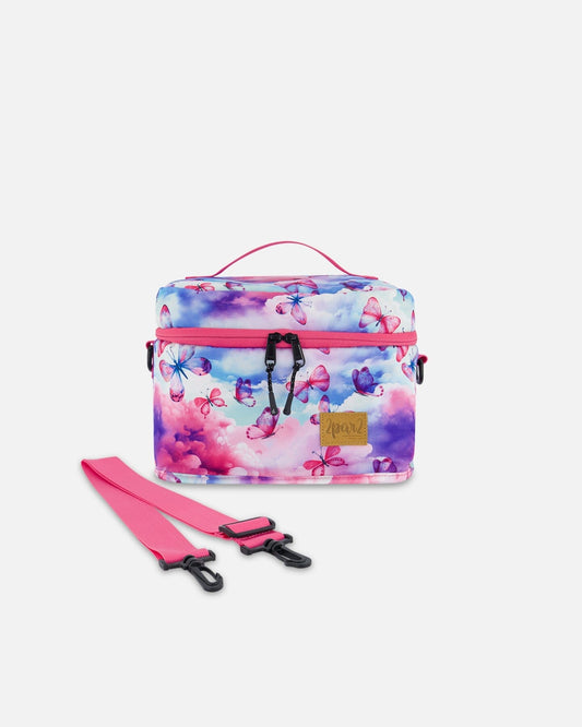Lunch Box Butterflies On Multicolored And Vibrant Pink Background by Deux par Deux