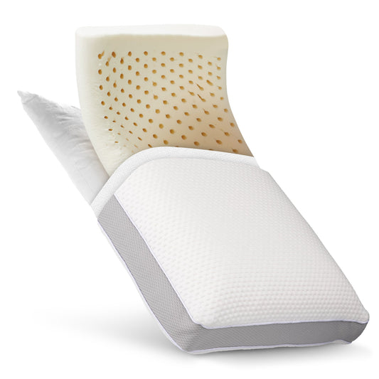 Cheer Collection Dual-Sided Standard Sleeping Pillow with Memory Foam